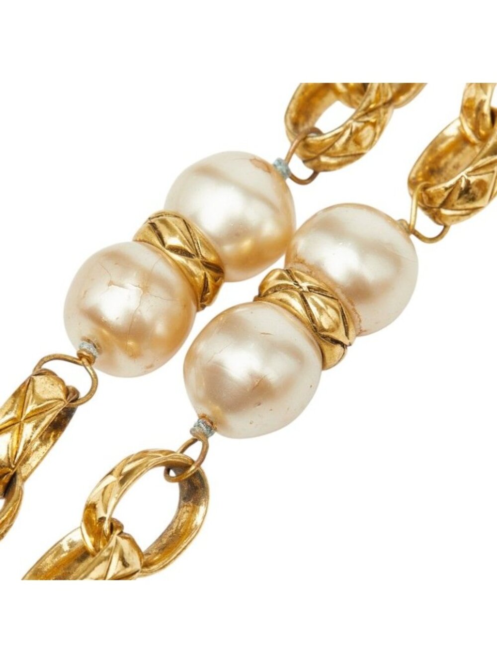 Chanel Chain Necklace Gold Faux Pearl Plated - Picture 5 of 7